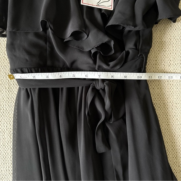 Bisou Bisou Michele Bohbot Sleeveless Belted Black Maxi Dress size 6 NWT - Picture 8 of 12